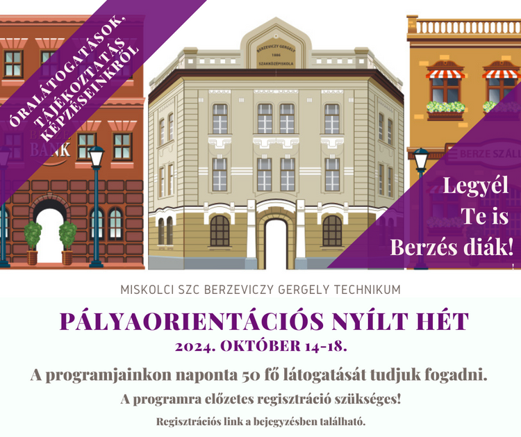 Pályaorientációs Nyílt hét 2024.10.14-18.