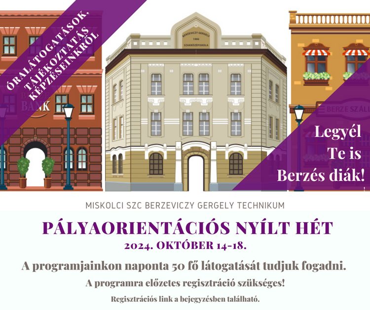 Pályaorientációs nyílt hét 2024. október 14-18.