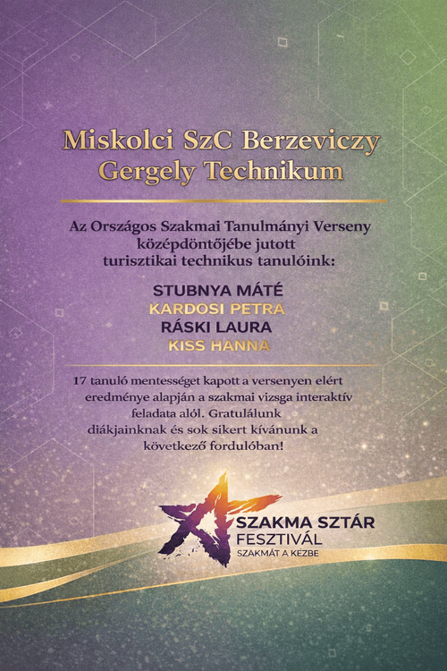 OSZTV Gratulálunk a továbbjutó diákjainknak!