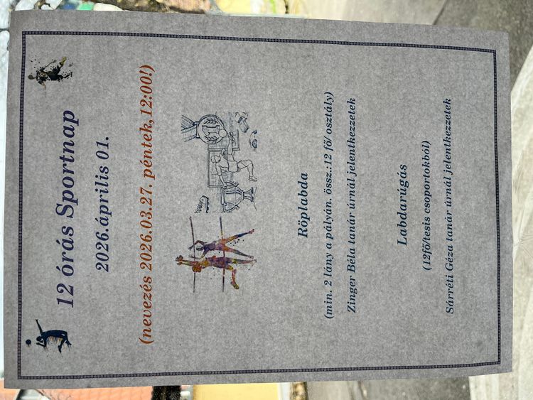 Április elsején  7:45 kor elkezdődött az immár hagyománnyá vált 12 órás Sportnap!