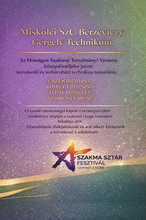 OSZTV Gratulálunk a továbbjutó diákjainknak!