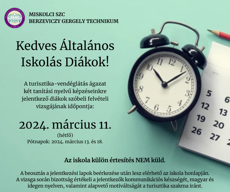 Szóbeli felvételi - 2024