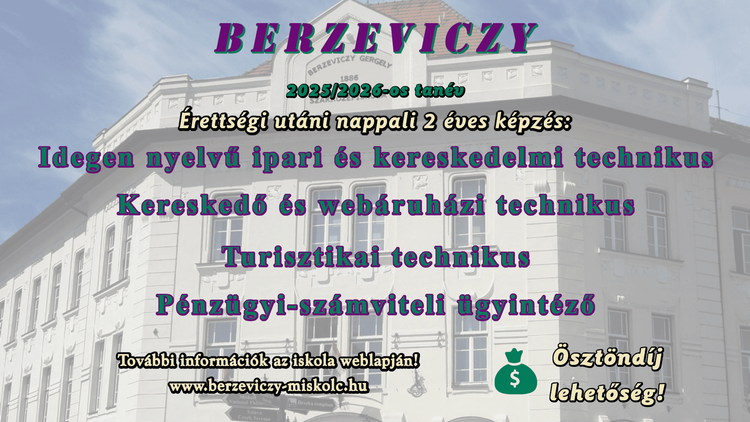 Érettségi utáni nappali képzéseink 2025/2026