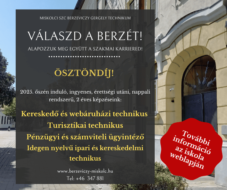 Érettségi utáni nappali képzéseink 2025/2026