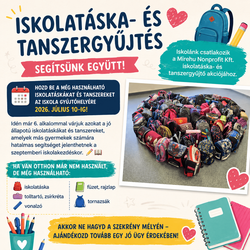 Iskolatáska és tanszergyűjtés 2026