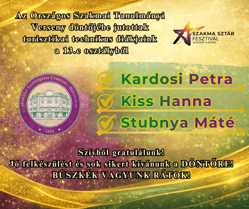 Országos Szakmai Tanulmányi Verseny turisztika 2026